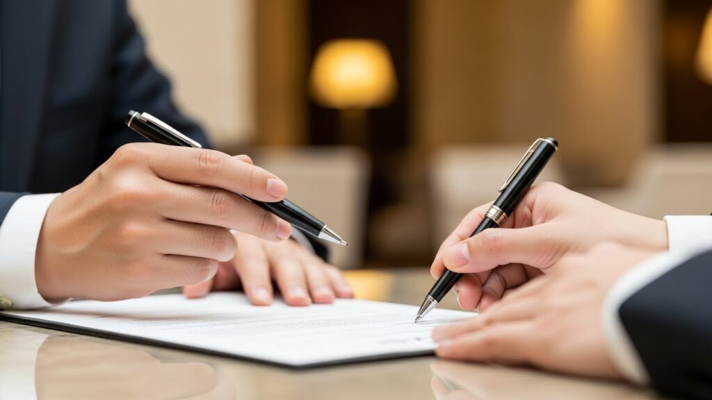 証人の署名も黒色のペンで書くのが基本