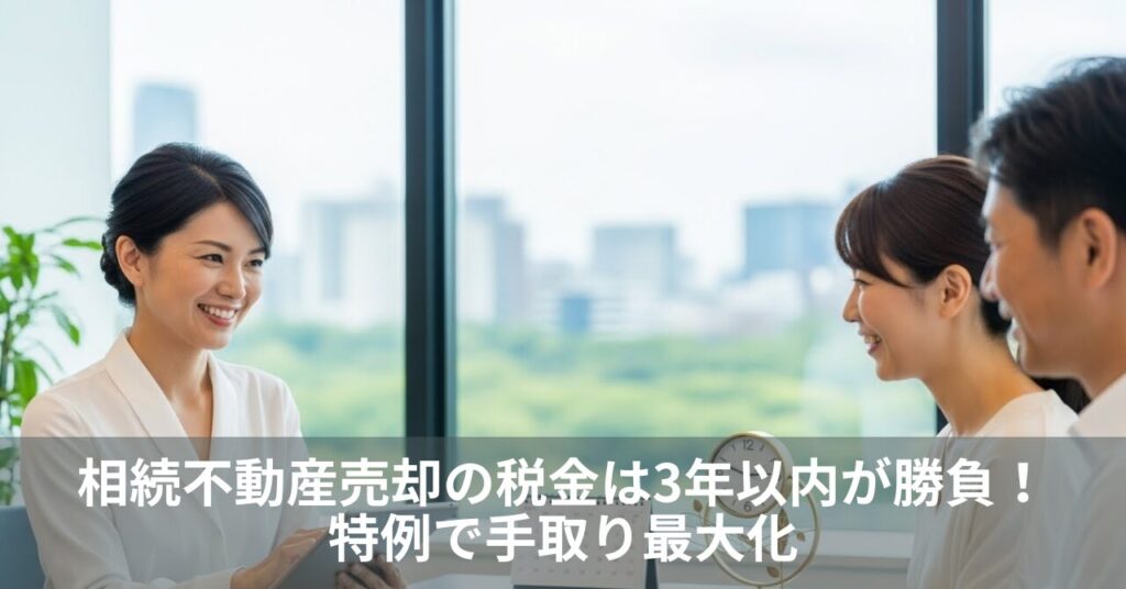 相続不動産売却の税金は3年以内が勝負！特例で手取り最大化