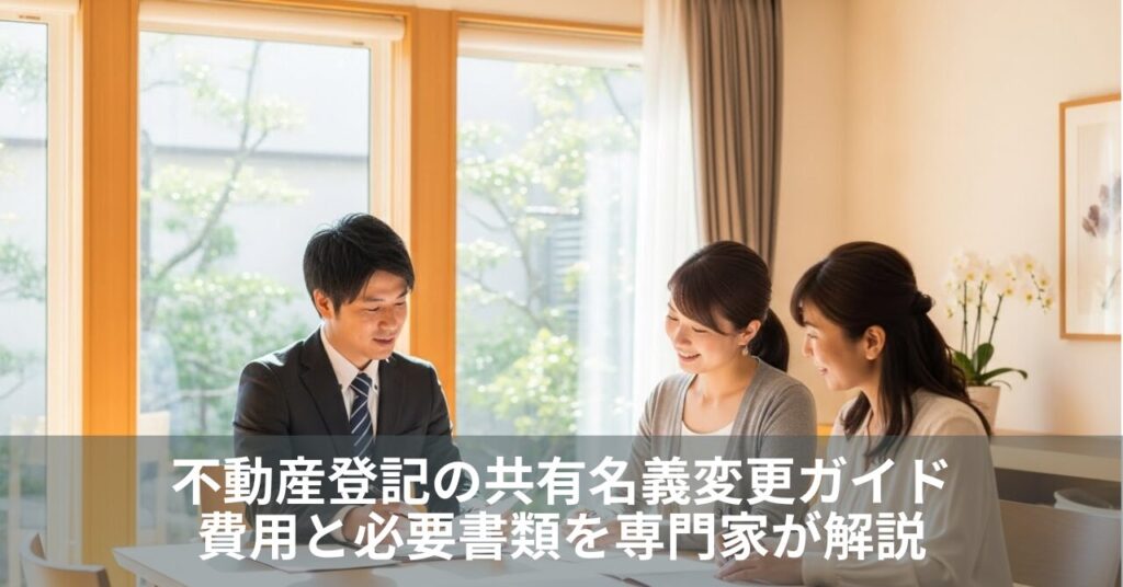 不動産登記の共有名義変更ガイド｜費用と必要書類を専門家が解説