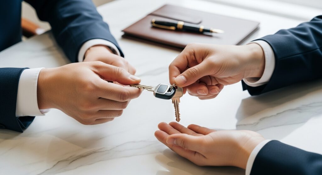 決済と引き渡しに同時で行う支払い手続き